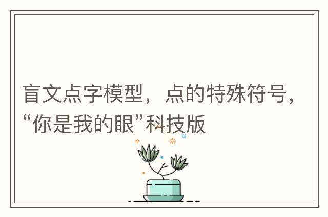 盲文點(diǎn)字模型，點(diǎn)的特殊符號，“你是我的眼”科技版