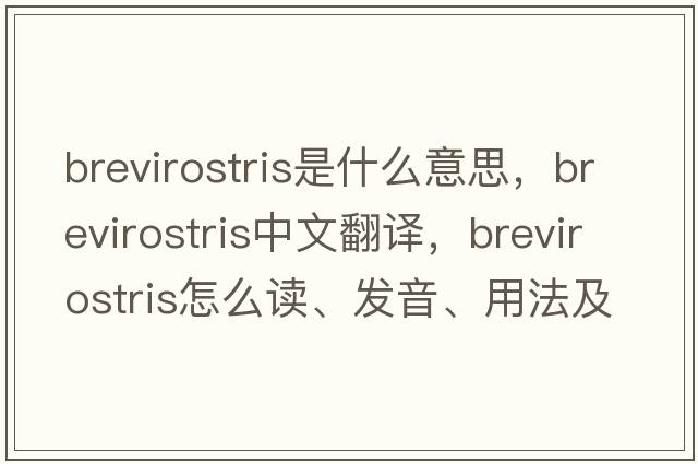 brevirostris是什么意思，brevirostris中文翻譯，brevirostris怎么讀、發(fā)音、用法及例句