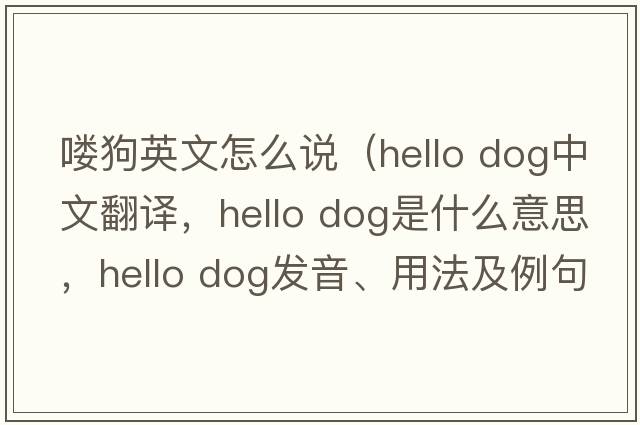 嘍狗英文怎么說(shuō)（hello dog中文翻譯，hello dog是什么意思，hello dog發(fā)音、用法及例句）