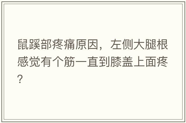 鼠蹊部疼痛原因，左側大腿根感覺(jué)有個(gè)筋一直到膝蓋上面疼？