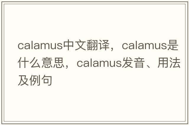 calamus中文翻譯，calamus是什么意思，calamus發(fā)音、用法及例句