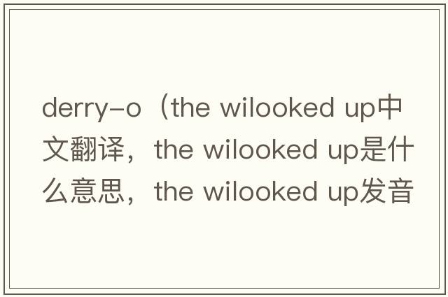 derry-o（the wilooked up中文翻譯，the wilooked up是什么意思，the wilooked up發(fā)音、用法及例句）