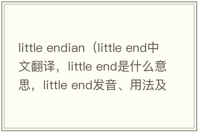 little endian（little end中文翻譯，little end是什么意思，little end發(fā)音、用法及例句）