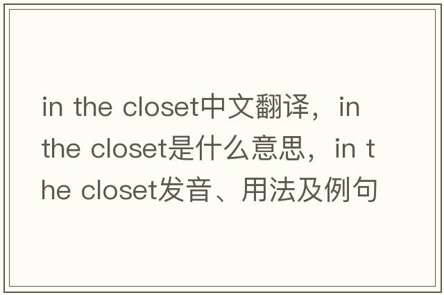 in the closet中文翻譯，in the closet是什么意思，in the closet發(fā)音、用法及例句