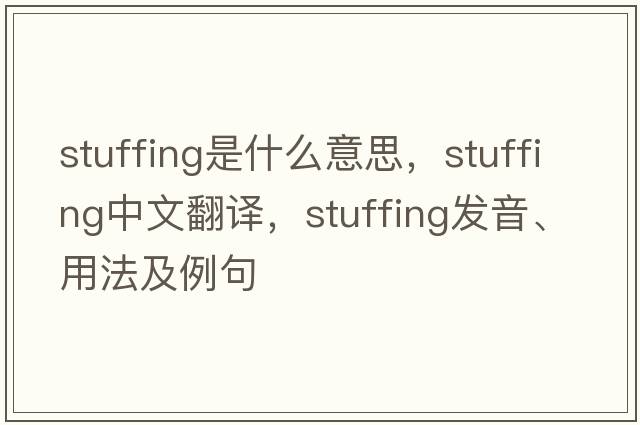 stuffing是什么意思，stuffing中文翻譯，stuffing發(fā)音、用法及例句