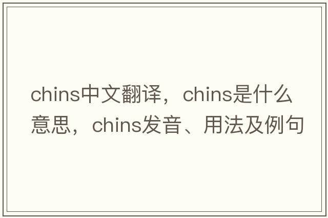 chins中文翻譯，chins是什么意思，chins發(fā)音、用法及例句